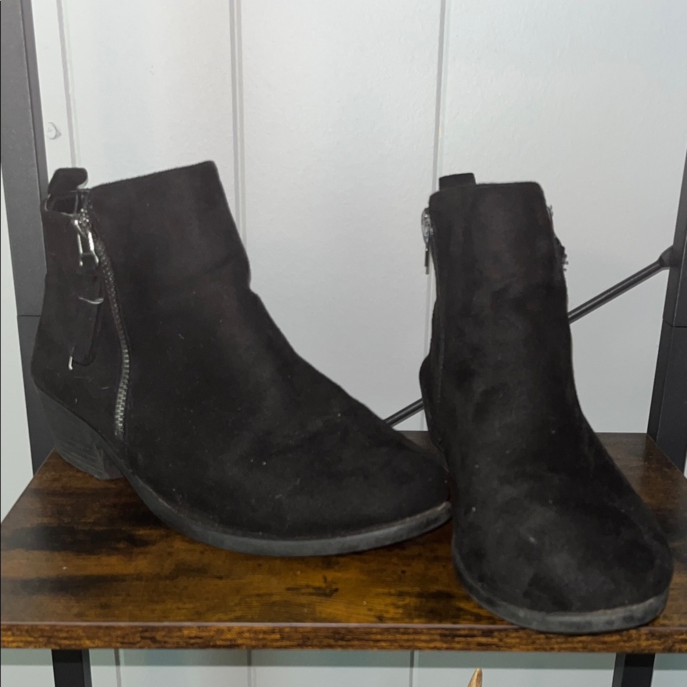 Black suede boots